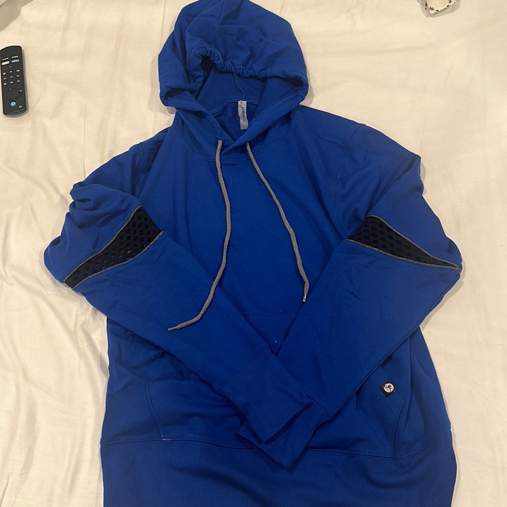 By gottex Royal blue hoodie with black mesh sleeve cut outs